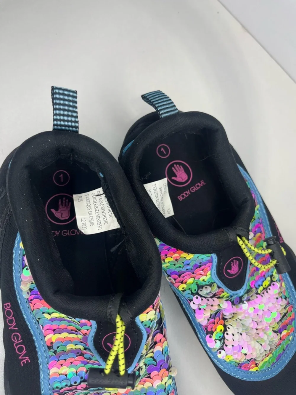 Body Glove Kids Mermaid Sequin Water Shoes - Black + Multicolor Girls size l